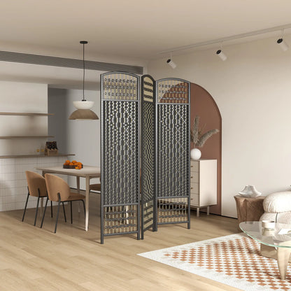 3 Panel Folding Room Divider, Portable Privacy Screen, Black Room Dividers at Gallery Canada