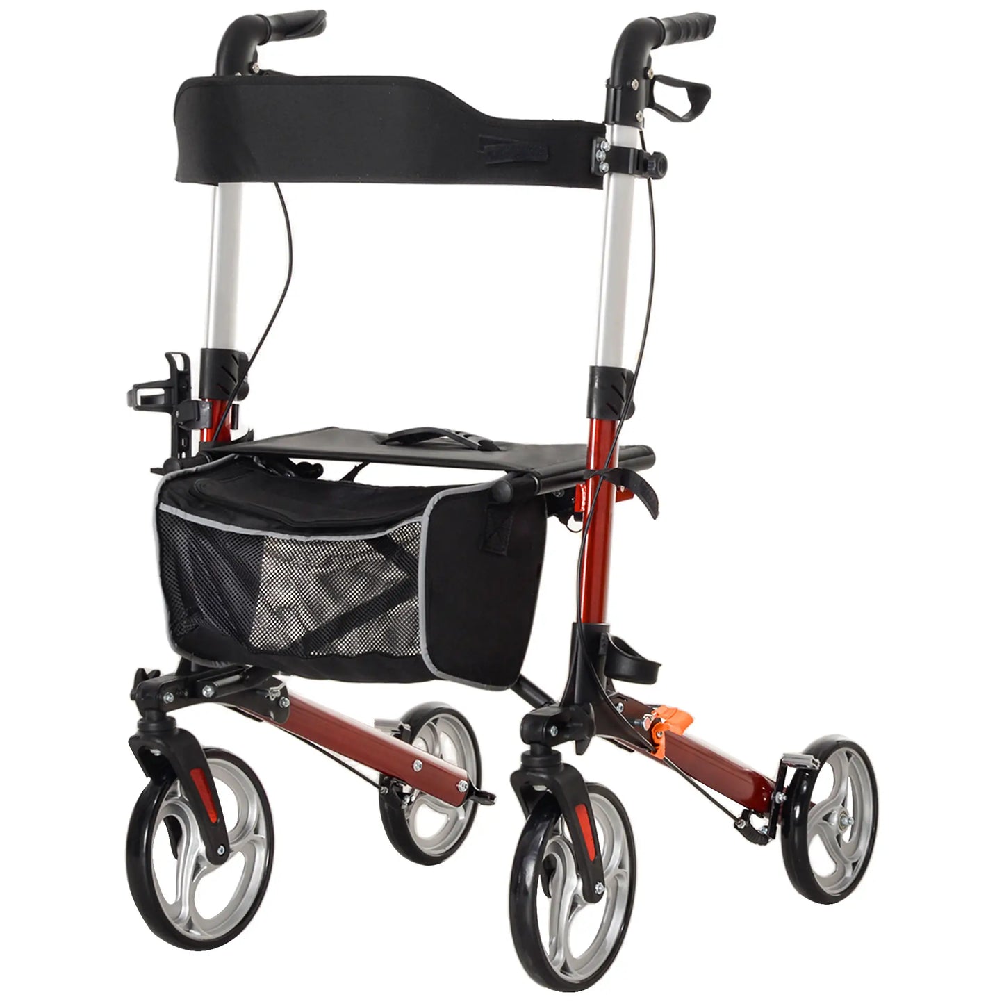 Lightweight Folding Walker, Large Seat, Adjustable Handle, Red Knee Walker & Wheelchair Ramps Red at Gallery Canada
