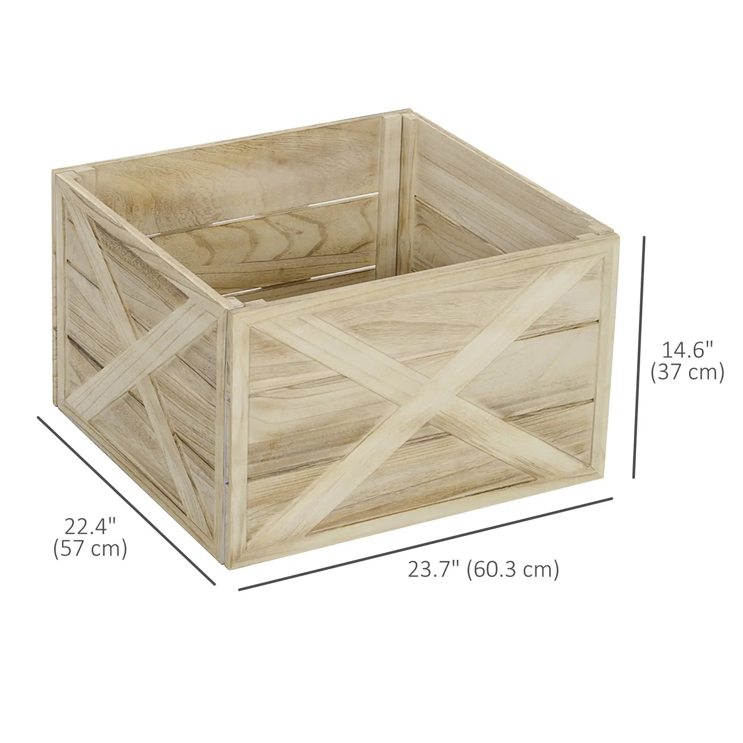 24" Farmhouse Christmas Tree Cover, Wood Collar Box, Light Distressed Finish Christmas Trees at Gallery Canada