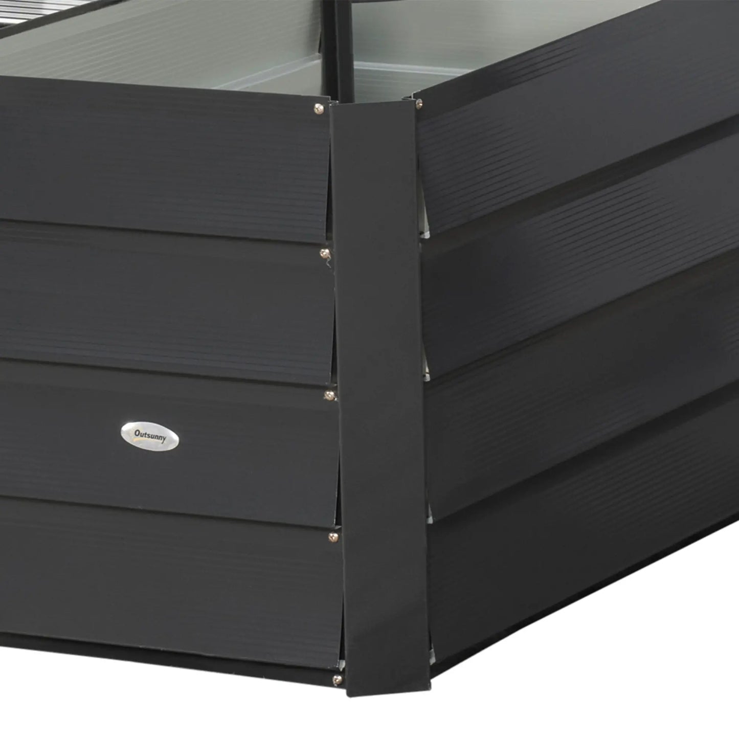 45" x 45" x 17" L-Shaped Galvanized Steel Raised Garden Bed, Dark Grey Raised Garden Beds at Gallery Canada