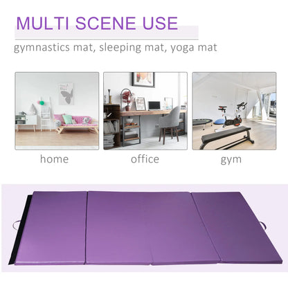 4'x8'x2" Folding Tumbling Mat, Exercise Mat for Yoga, MMA, Purple Gymnastics Mats at Gallery Canada