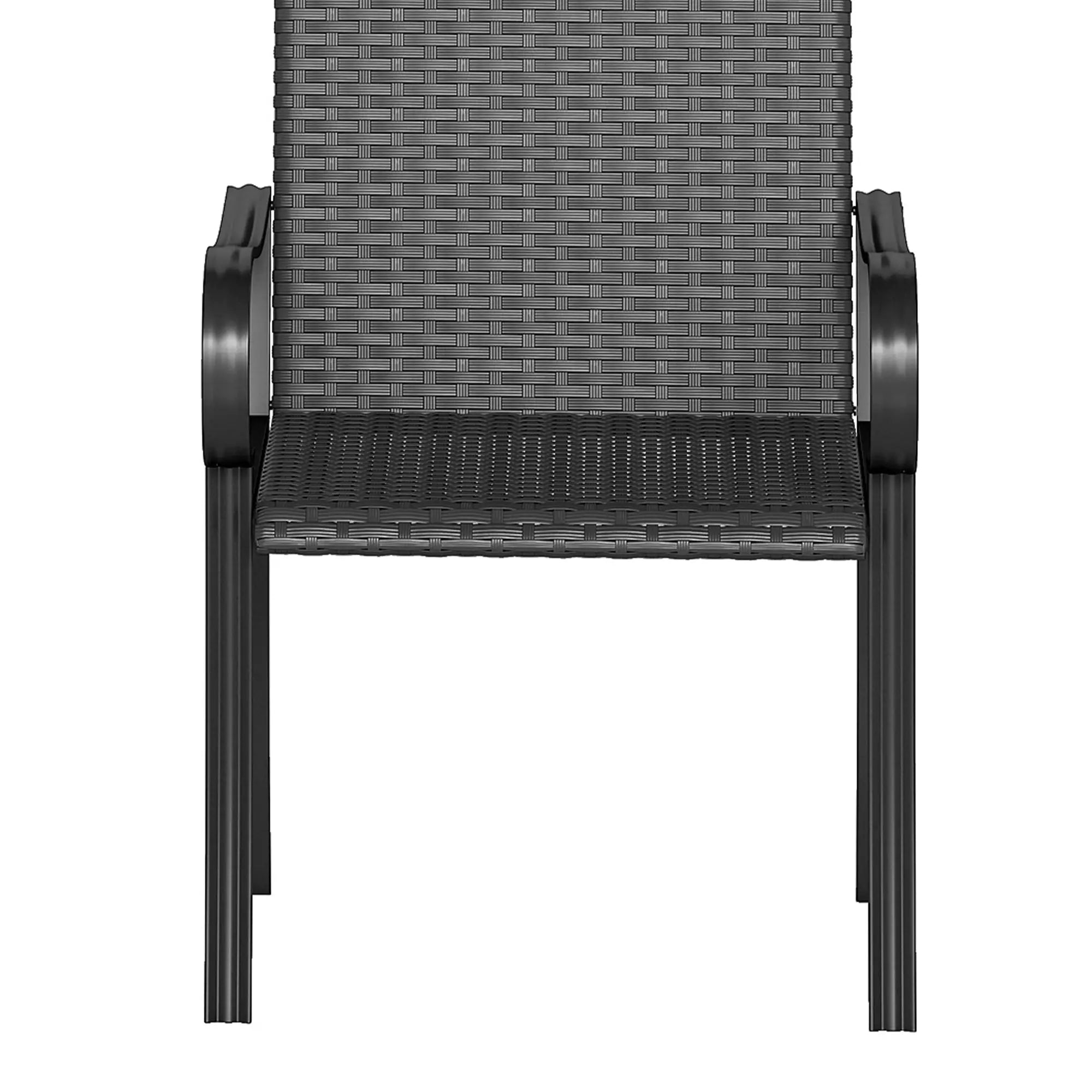 2 PE Rattan Patio Dining Chairs, Steel Frame, Garden, Backyard, Black Patio Chairs at Gallery Canada