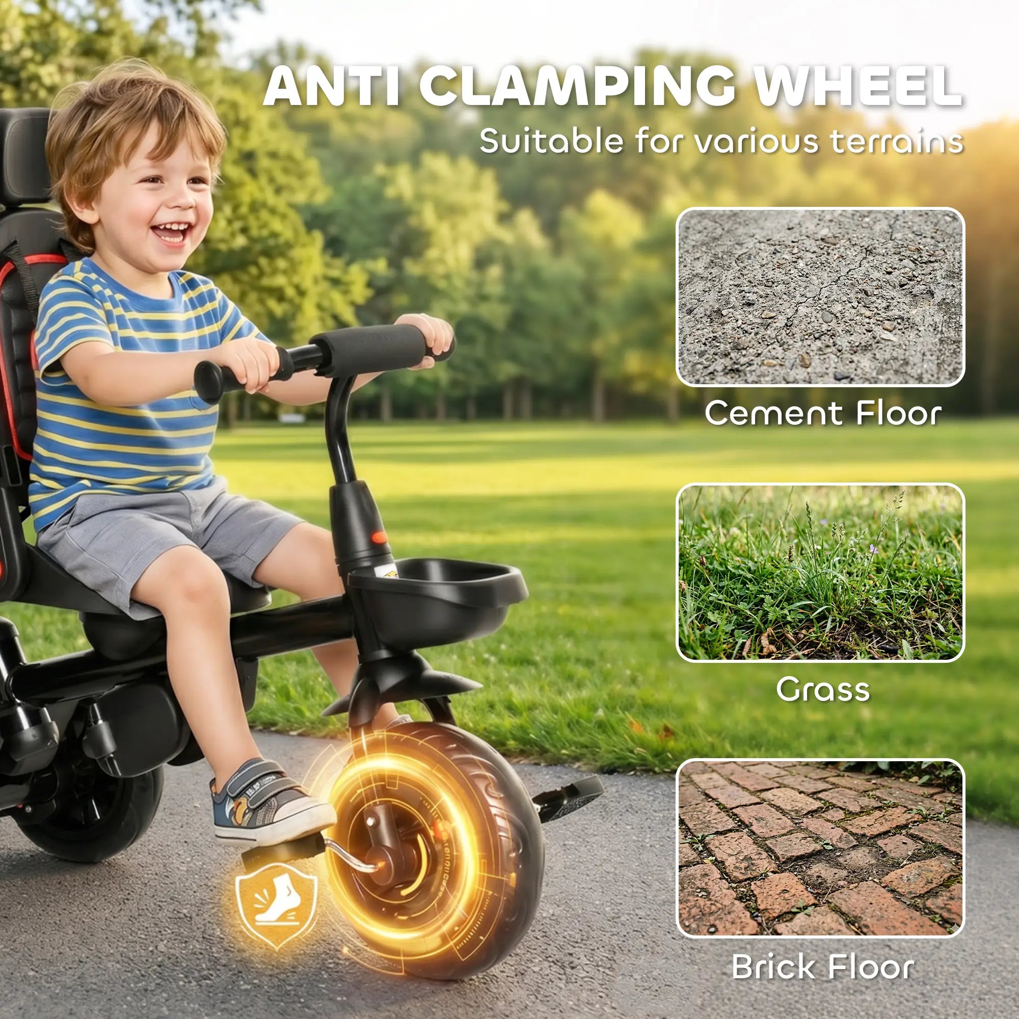 Kids Tricycle, 4 In 1 Trike, Adjustable Seat, Removable Canopy, Red Tricycles for Kids at Gallery Canada
