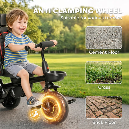 Kids Tricycle, 4 In 1 Trike, Adjustable Seat, Removable Canopy, Red Tricycles for Kids at Gallery Canada