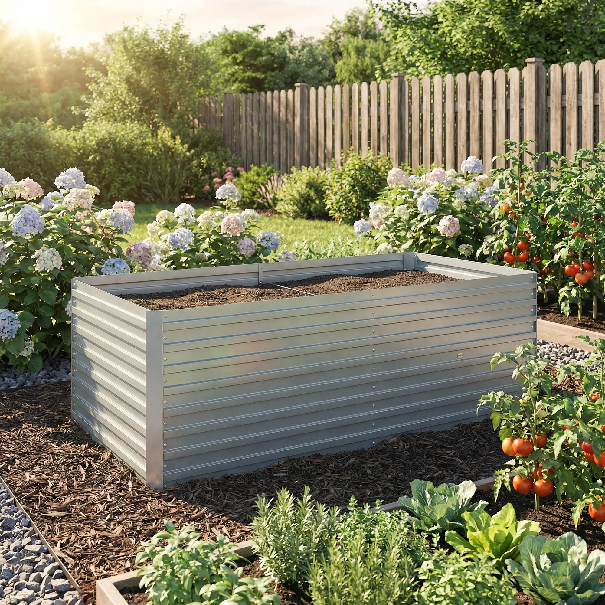 Galvanised Raised Garden Bed Set, 6 x 3 x 2 ft, Silver Galvanized Planter Boxes at Gallery Canada