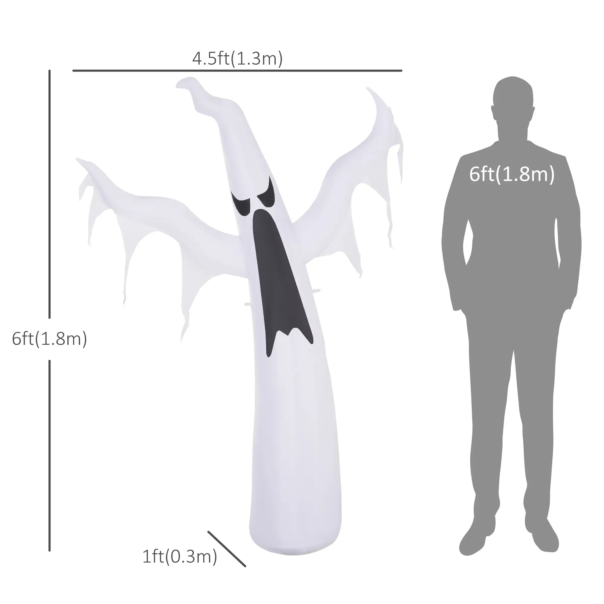 6FT Tall Halloween Inflatable Ghost, Outdoor Yard Decoration with LED Lights, White Halloween Decorations at Gallery Canada