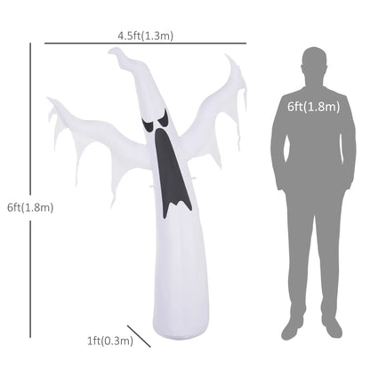 6FT Tall Halloween Inflatable Ghost, Outdoor Yard Decoration with LED Lights, White Halloween Decorations at Gallery Canada