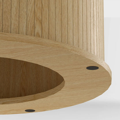 Round Dining Table For 5, 47 Inch, Fluted Pedestal Base, Natural Dining Tables at Gallery Canada