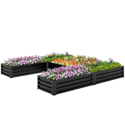 Steel Raised Garden Bed, 8x8x1ft, Set of 5 Large Planters, Black Galvanized Planter Boxes at Gallery Canada