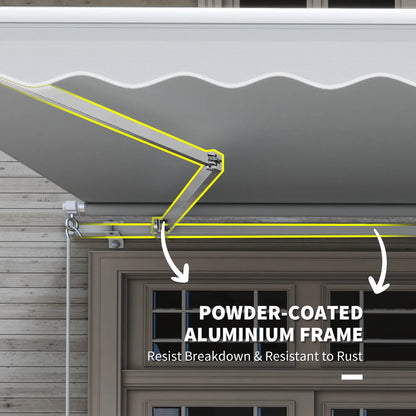 12' x 8' Retractable Awning, Manual Crank, UV Water-Resistant, Grey Deck Awnings at Gallery Canada