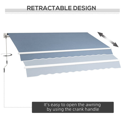 12' x 10' Manual Retractable Awning, Adjustable Sunshade Shelter, Light Grey Patio Awnings at Gallery Canada