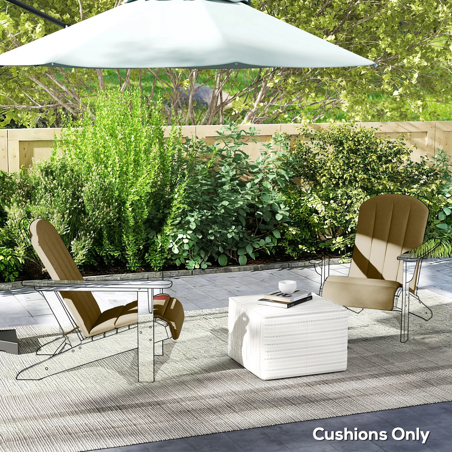 Patio Chair Cushions Set, High Back Adirondack, High-Density Foam, Beige Patio Chair Cushions at Gallery Canada