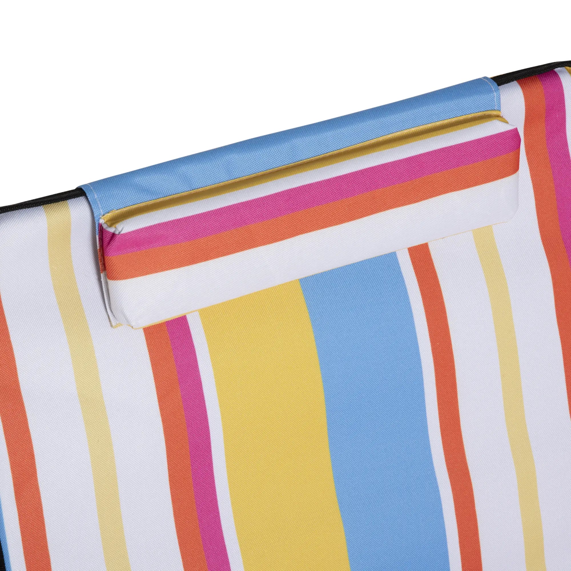 Set of 2 Beach Lounge Chairs, Padded Folding Mat, Adjustable Back, Steel Frame, Head Pillow, Carry Bag, Colorful Stripes, Colorful Beach Accessories at Gallery Canada