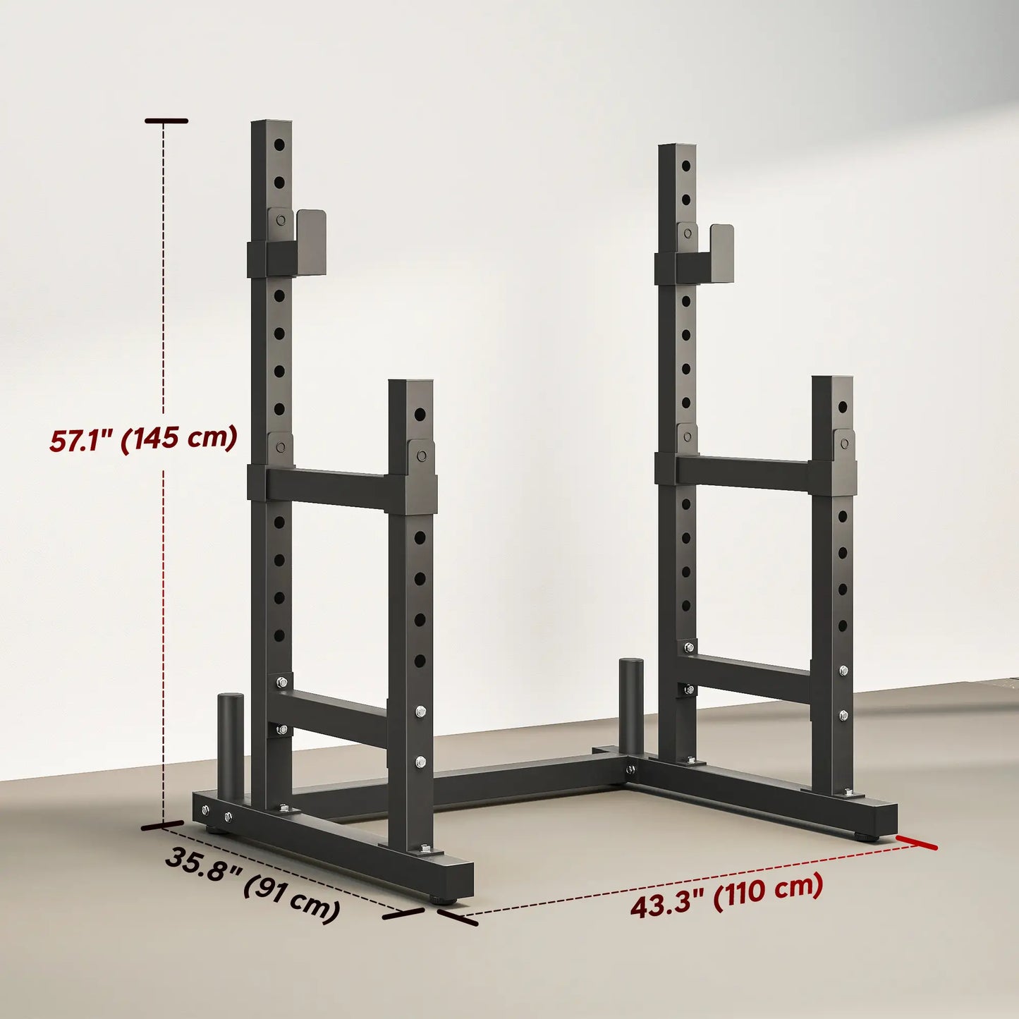 Adjustable Squat Rack, 660 Lbs Multi-Function Barbell Rack, Black Dumbbells & Barbells at Gallery Canada