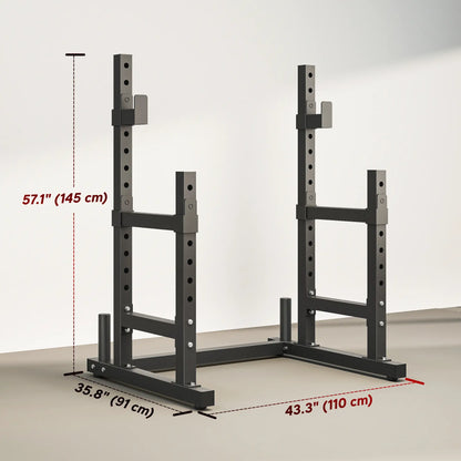 Adjustable Squat Rack, 660 Lbs Multi-Function Barbell Rack, Black Dumbbells & Barbells at Gallery Canada