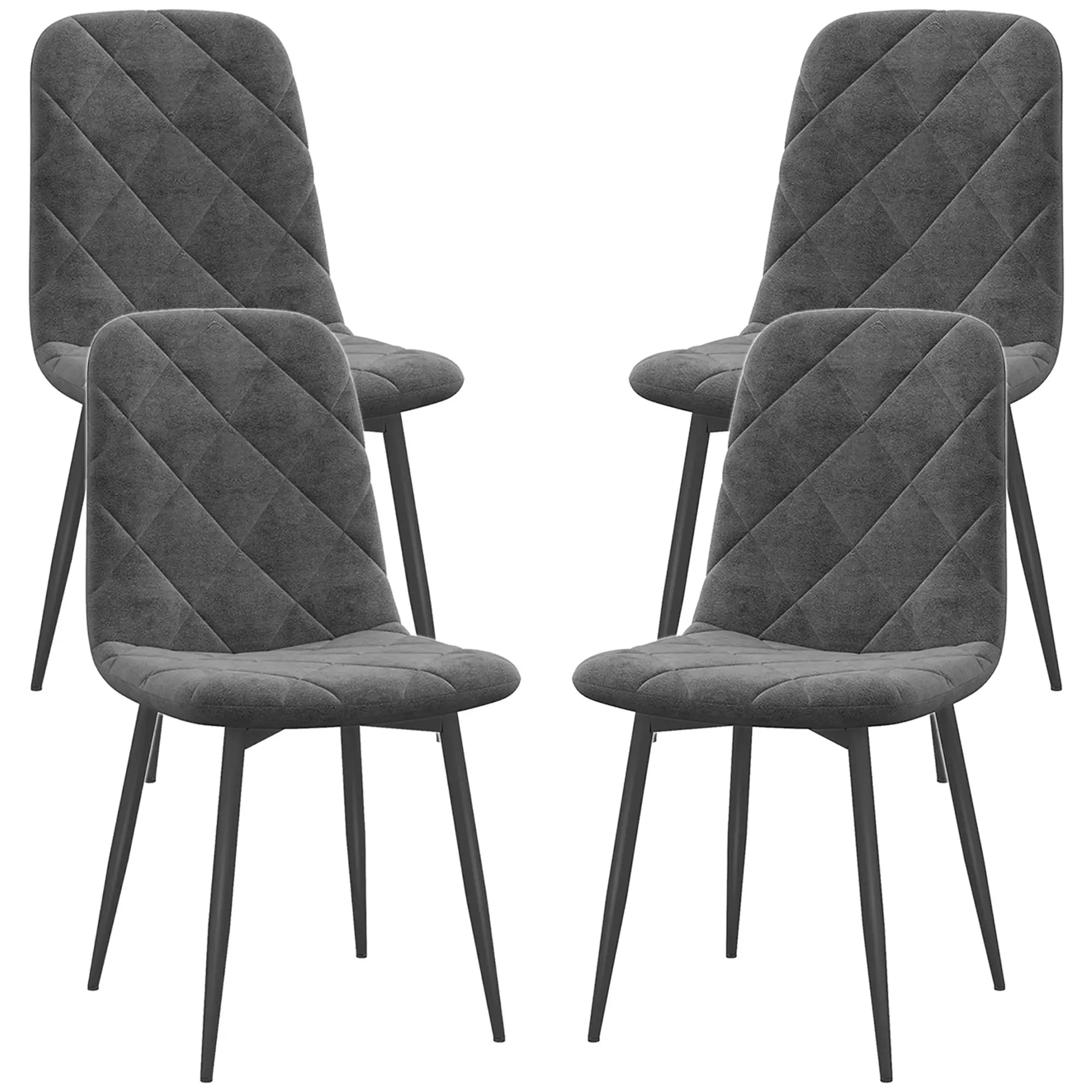 Upholstered Dining Chairs Set of 4, Steel Legs, Modern Kitchen Chairs, Grey Bar Stools Grey at Gallery Canada