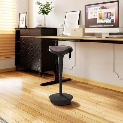 Backless Wobble Stool, Adjustable Standing Desk Chair, Brown Office Chairs at Gallery Canada
