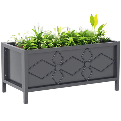 Galvanized Raised Garden Bed, Metal Flower Bed, Outdoor Planter Box for Herbs Raised Garden Beds at Gallery Canada
