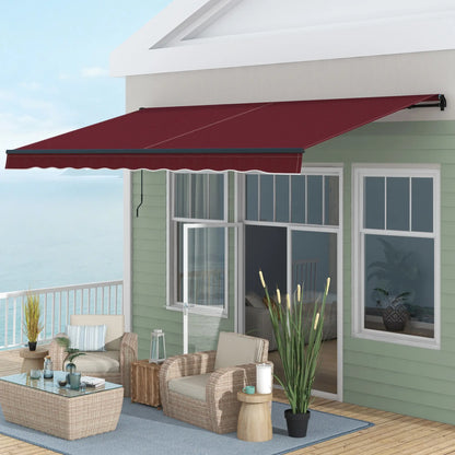 15' x 10' Retractable Awning, UV Resistant Sunshade, Wine Red Window Awnings at Gallery Canada