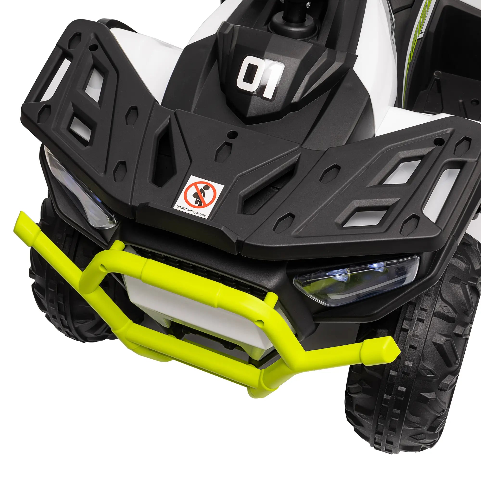 Kids ATV, 12V Electric Ride-On Toy, Spring Suspension, Storage Basket, Green Electric Ride On Toys at Gallery Canada
