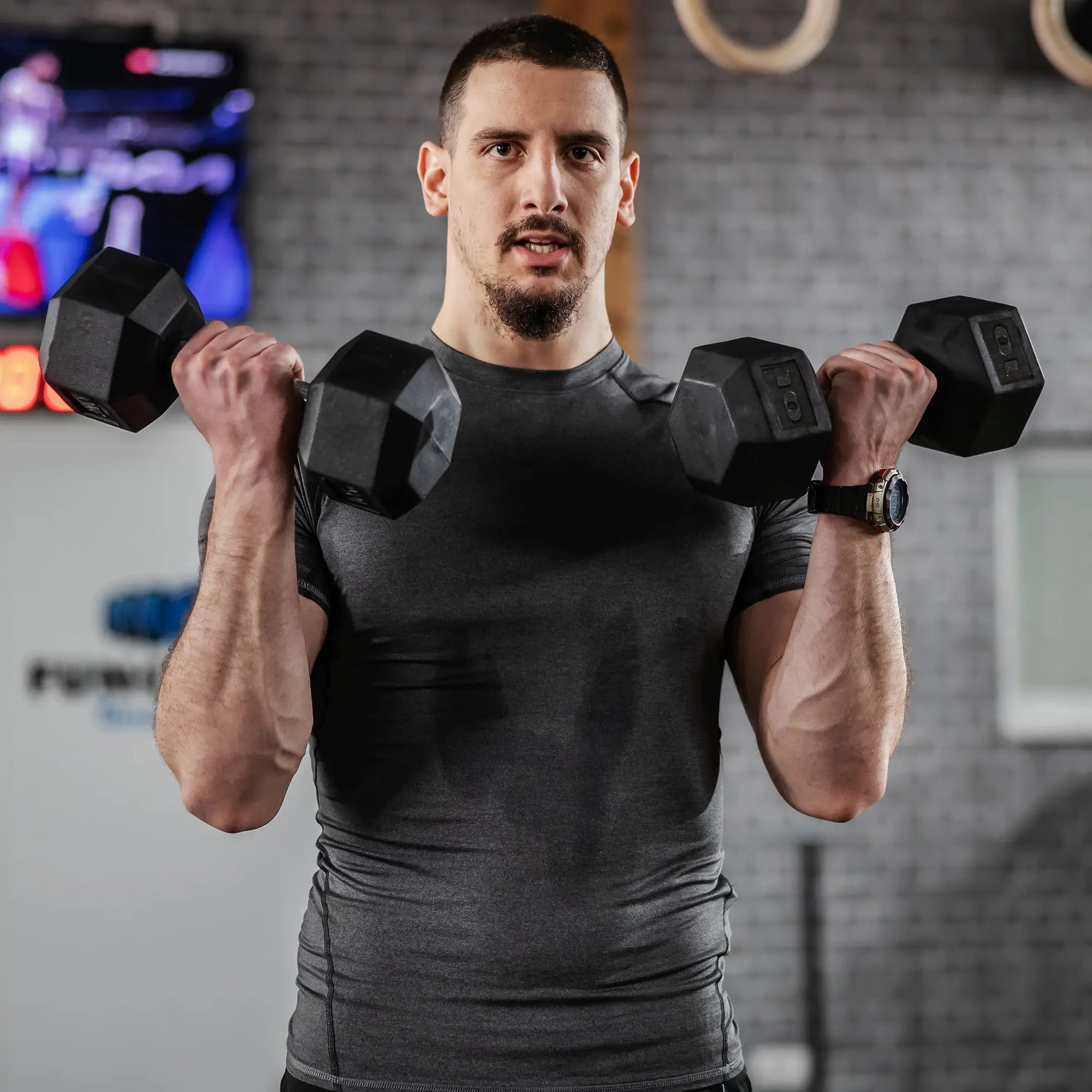 Rubber Dumbbells, 20lbs Total, 10lbs Each, Home Gym, Black Dumbbells & Barbells at Gallery Canada