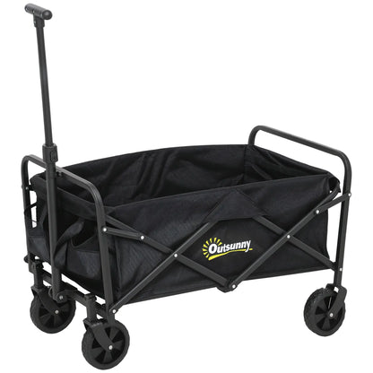 Collapsible Folding Garden Cart, Heavy Duty, Universal Wheels, Adjustable Handle, Black Folding Garden Carts at Gallery Canada