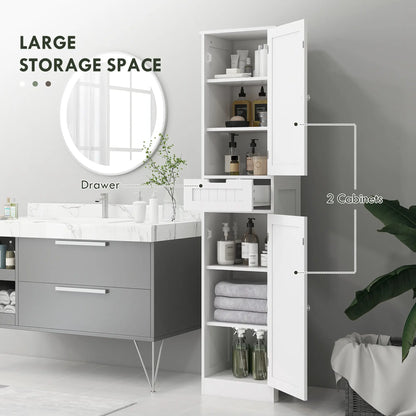 Freestanding Bathroom Cabinet with Drawer and 2 Doors, Tall Bathroom Cupboard for Kitchen, Study, Living Room Bathroom Cabinets at Gallery Canada