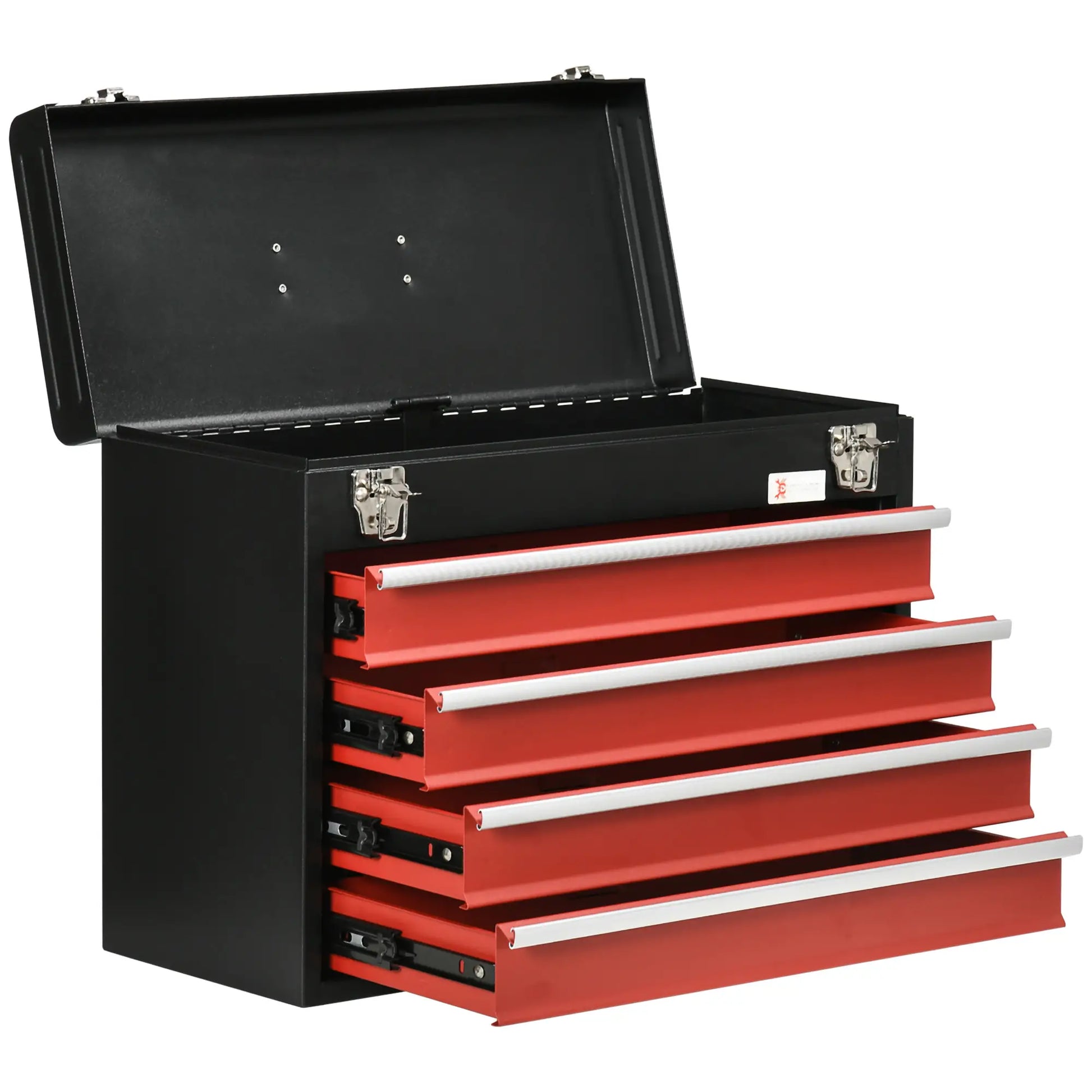 15.6" Tall Portable Metal Tool Box, 4 Drawer Lockable Chest, Red Tool Organizers at Gallery Canada