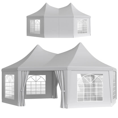 16' x 22' White High Peak Octagonal Wedding Tent, Removable Walls, White Canopy Tents White at Gallery Canada