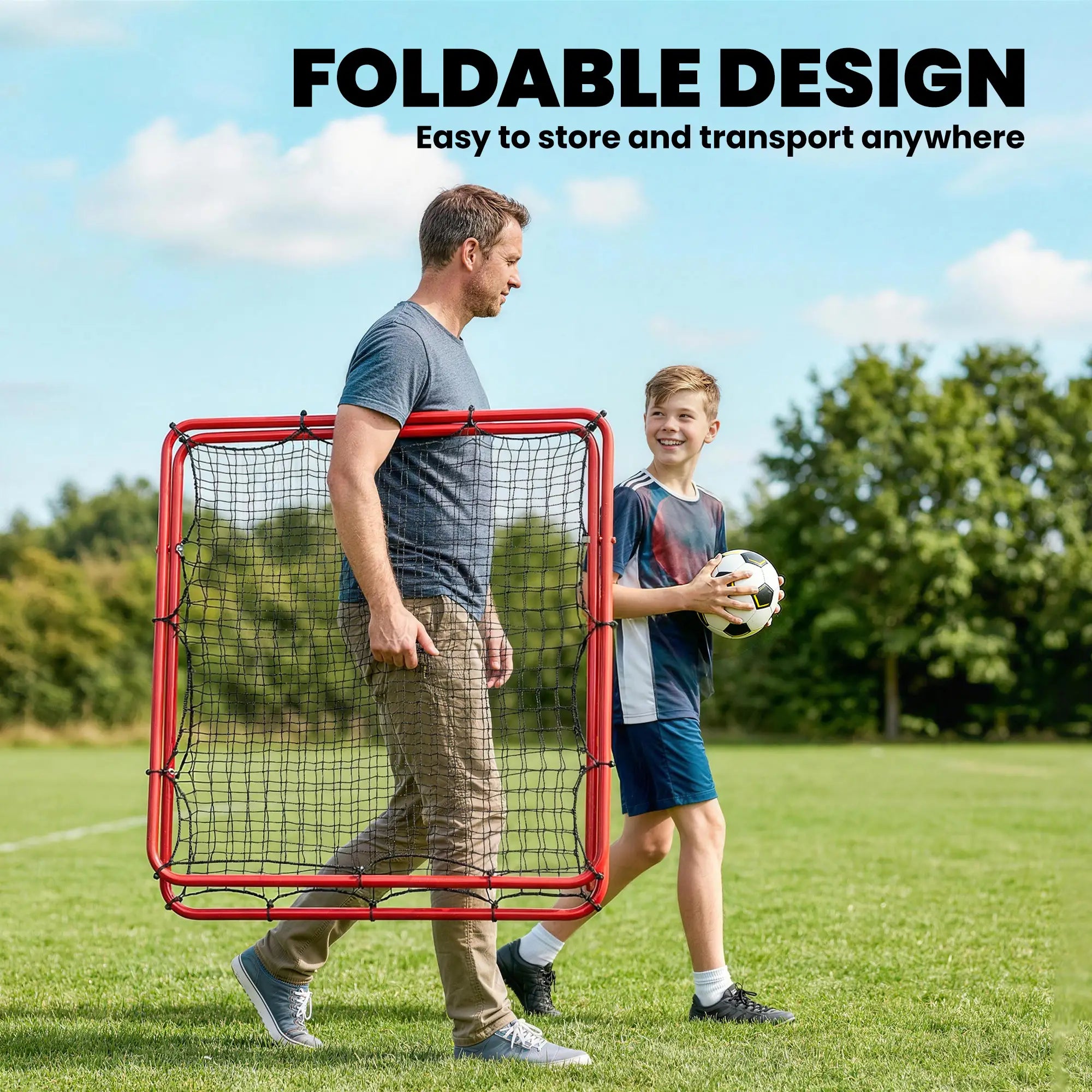5 Angles Adjustable Soccer Rebounder Net, Multi-Sport Training, Red Soccer at Gallery Canada