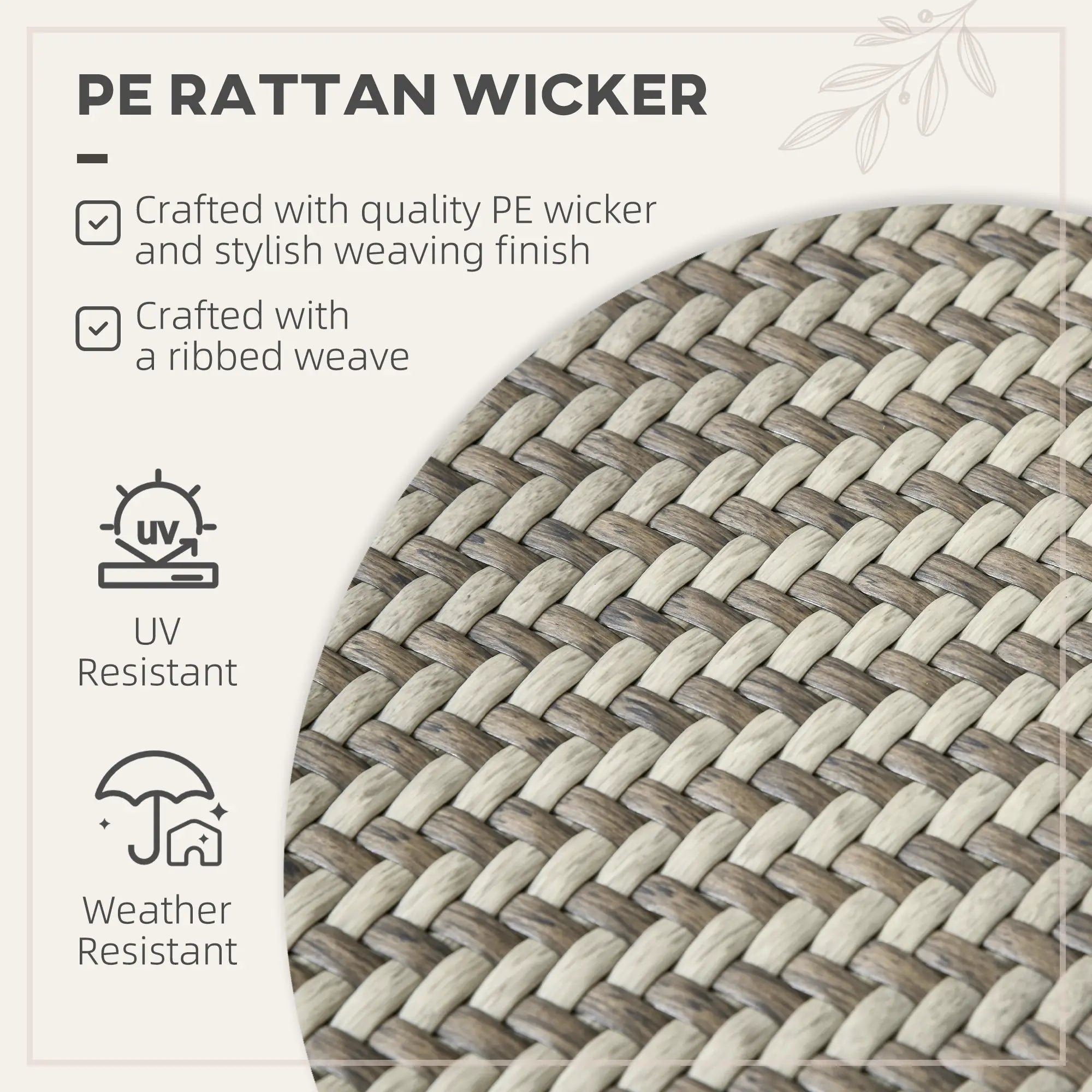 Extendable Rattan Dining Table, Aluminum Frame, 35.4