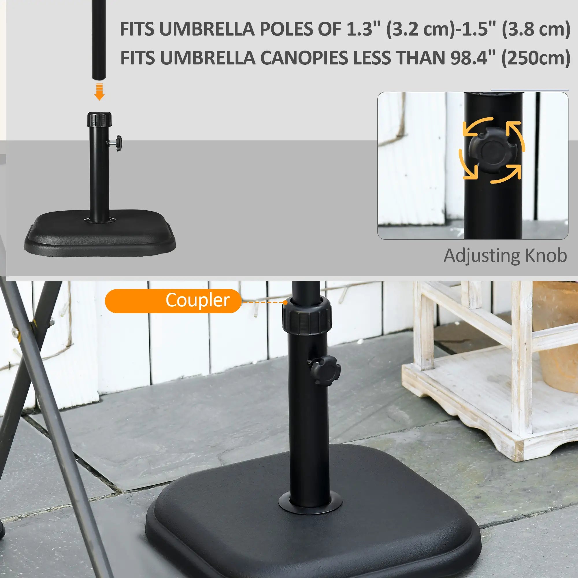 24 lb Concrete Patio Umbrella Base, Outdoor Market Table Stand, Black Umbrella Bases at Gallery Canada