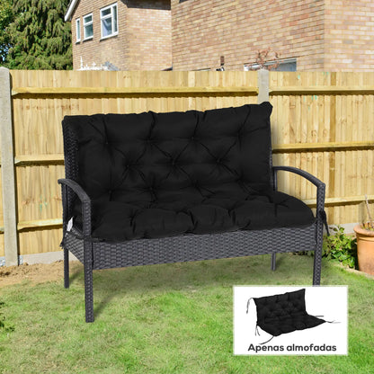 Porch Swing Cushion, Garden Bench Cushion with Backrest, Non-Slip, 39.4" x 38.6", Black Patio Chair Cushions at Gallery Canada