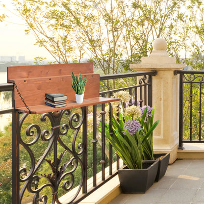 Folding Balcony Table, Spruce Foldable Desk, 39.4 Inch, Orange Balcony Table Hanging at Gallery Canada