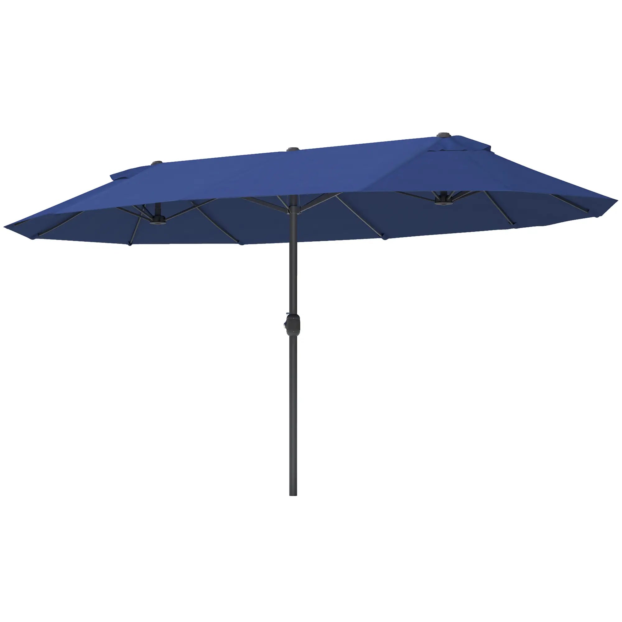 15ft Double-Sided Patio Umbrella, Twin Canopy, Crank, Blue Sun Umbrellas at Gallery Canada