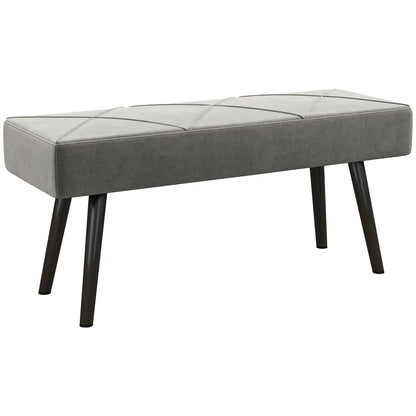 39 Inches Upholstered Bed Bench, Modern Steel Legs, Grey Storage Ottomans & Benches at Gallery Canada