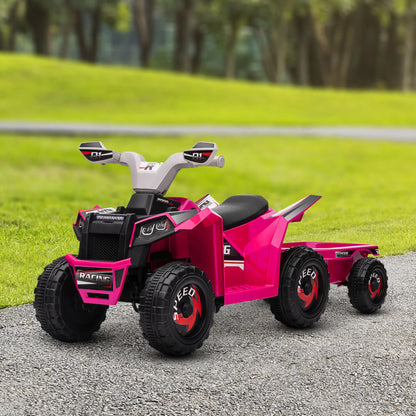 6V Electric Toy Car with Trailer, Forward Backward, Ages 18-36 Months, Pink Electric Ride On Toys at Gallery Canada