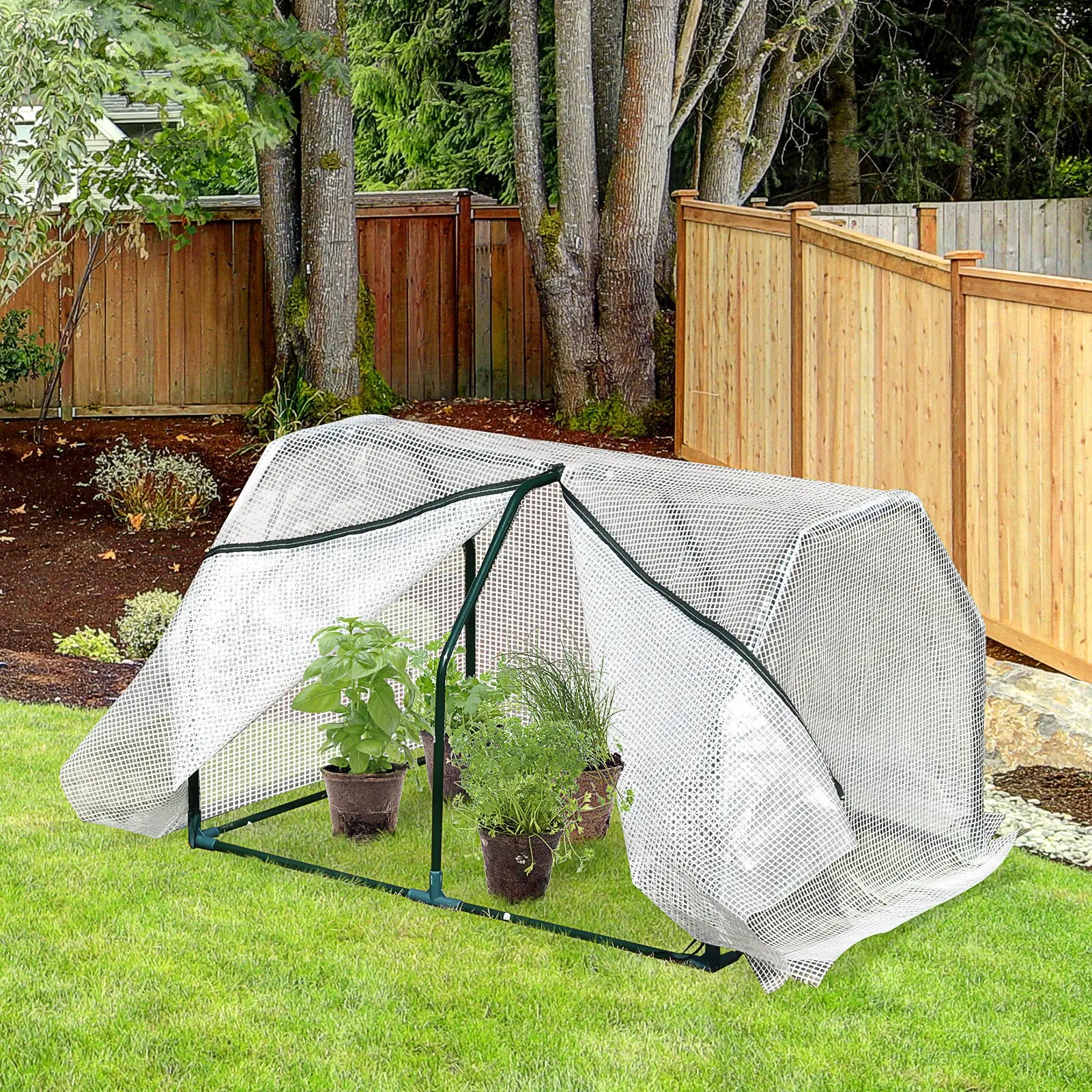 39" x 28" x 24" Portable Mini Greenhouse, PE Grow House, Zipper Door, Steel Frame Mini Greenhouses at Gallery Canada