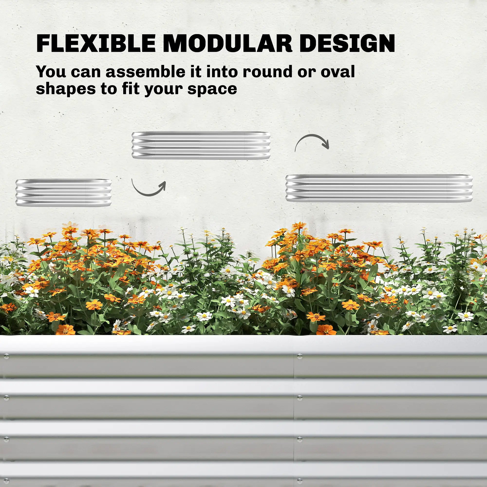 Galvanised Raised Garden Bed With Arched Trellis, 7 x 4 x 7ft Metal Planter Box Galvanized Planter Boxes at Gallery Canada
