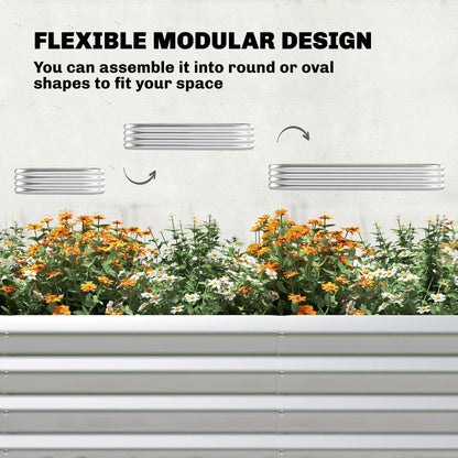 Galvanised Raised Garden Bed With Arched Trellis, 7 x 4 x 7ft Metal Planter Box Galvanized Planter Boxes at Gallery Canada