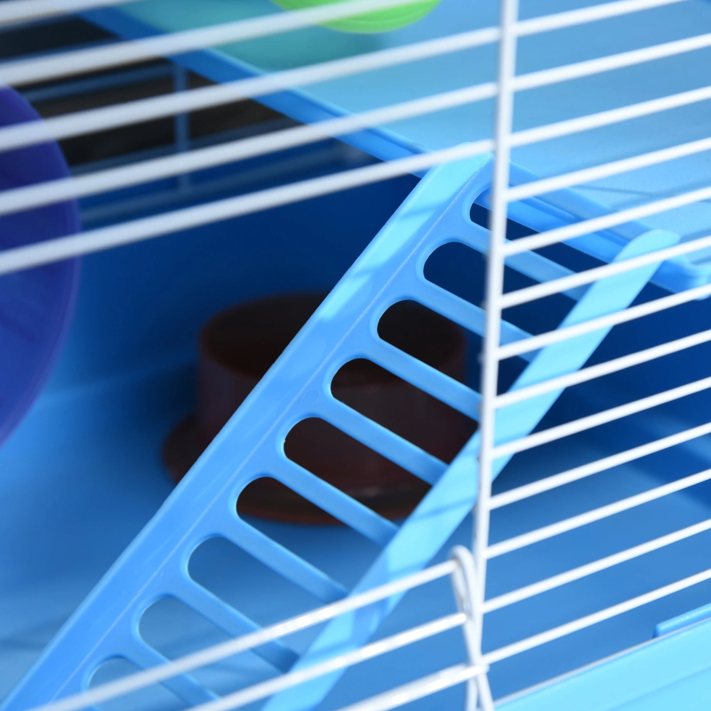 18"L Hamster Cage, 2-Level Rat Gerbil Haven, Tunnel Tube System, Blue Hamster Cages at Gallery Canada