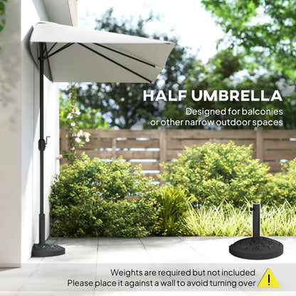 8ft Half Umbrella, Outdoor Balcony Parasol, Cream White Sun Umbrellas at Gallery Canada