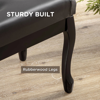 Adjustable Piano Bench, PU Leather, Button Tufted, Black Piano Benches at Gallery Canada