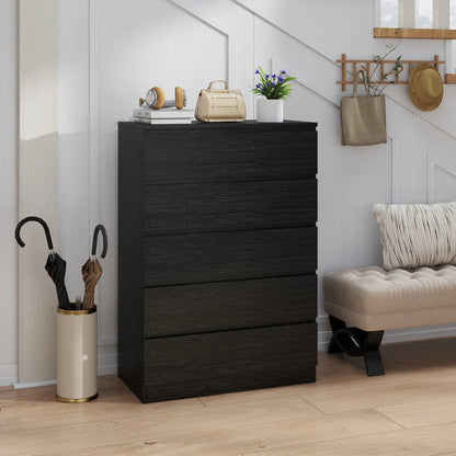 5 Drawer Dresser, Modern Chest for Bedroom, Black Storage Cabinets at Gallery Canada