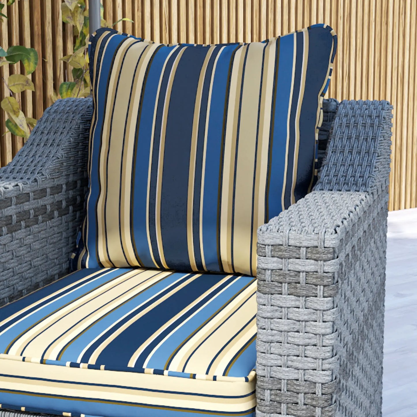 Seat Cushion Back Pillows Set of 2, Patio Chair Cushions, Indoor Outdoor, Blue Patio Chair Cushions at Gallery Canada