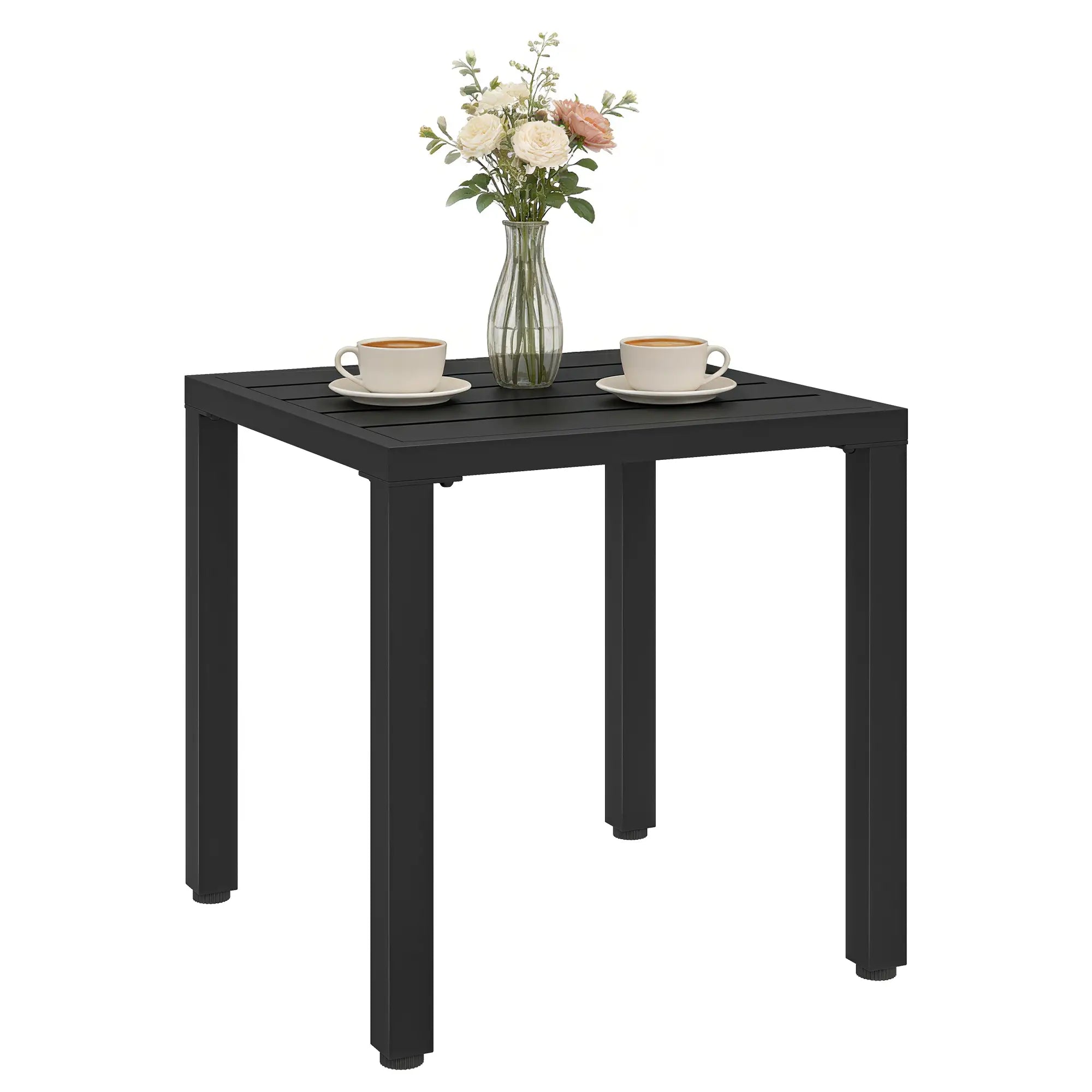 Metal Outdoor Side Table, 45.5 cm Square, Patio Garden Poolside, Black Patio Side Tables at Gallery Canada