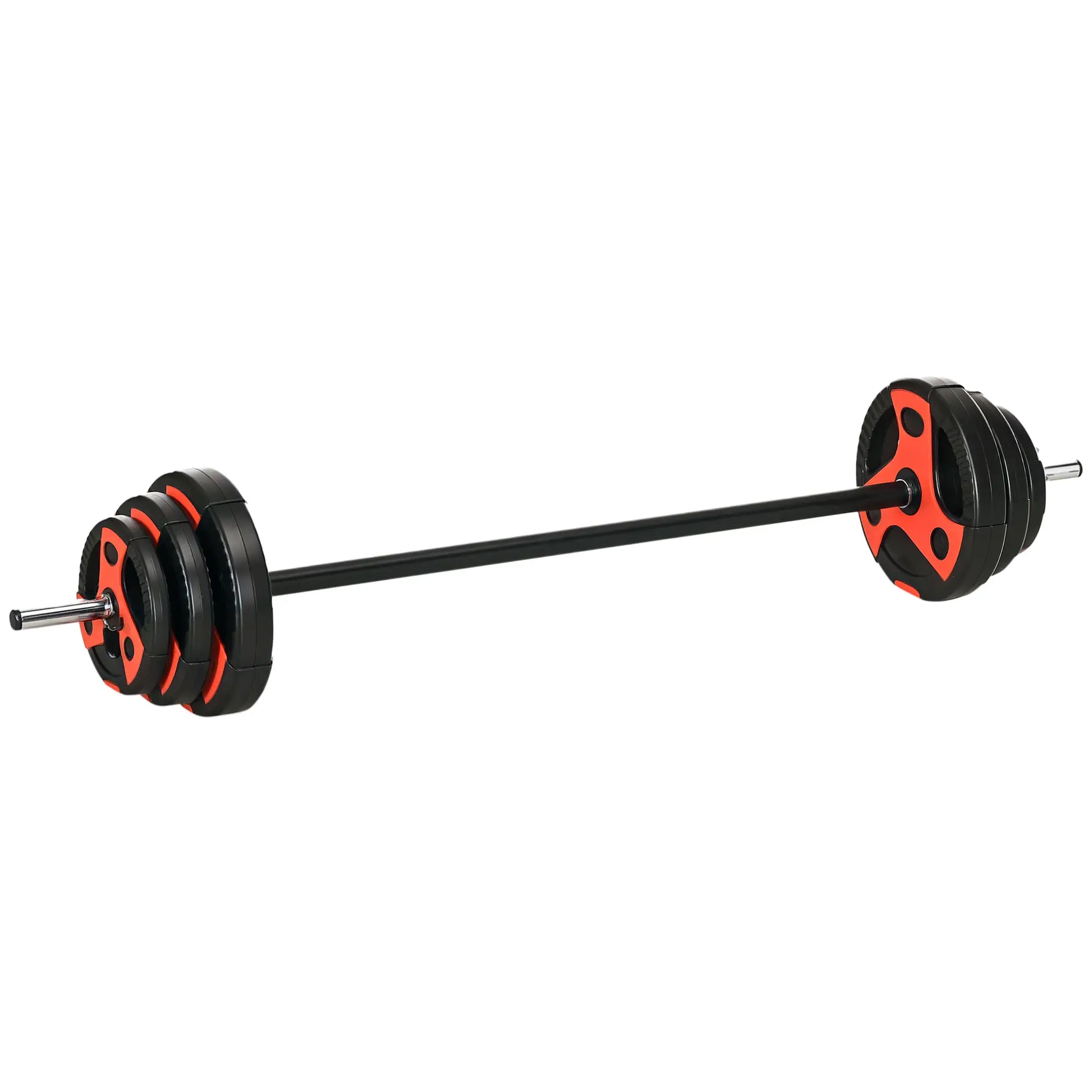 44lbs Adjustable Barbell Weight Set, Free Body Pump Bar, Black and Red Dumbbells & Barbells at Gallery Canada