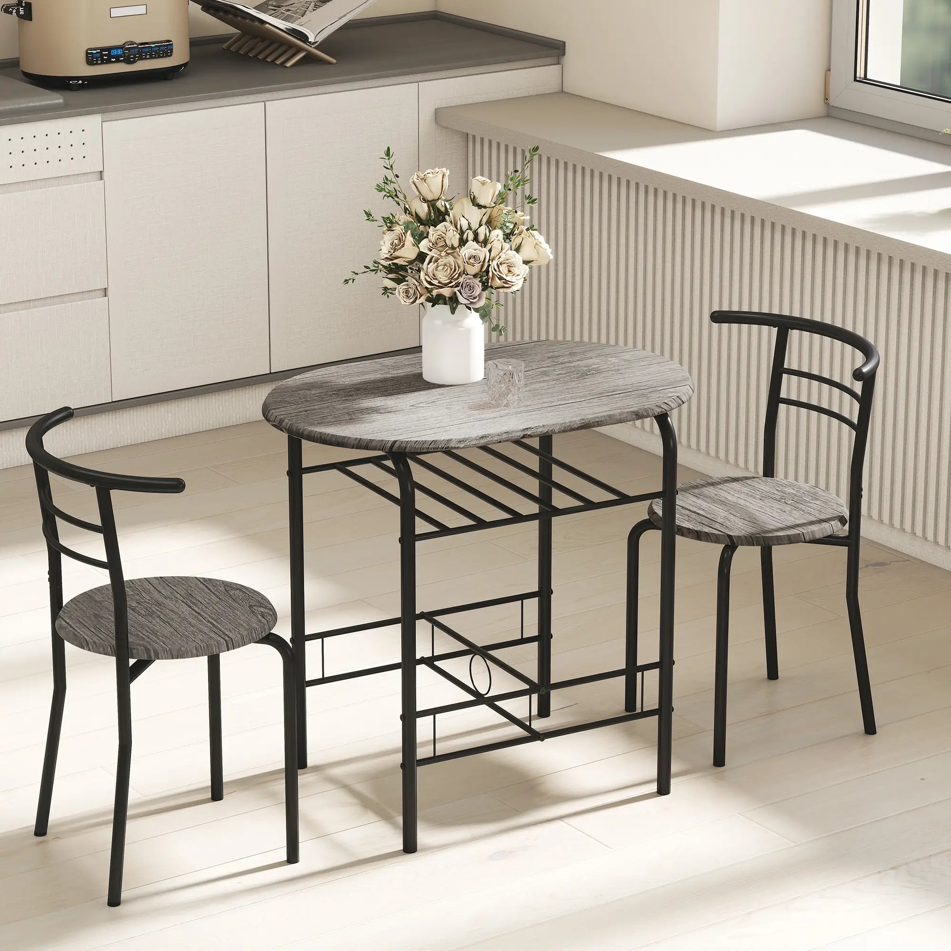 31.5" Dining Table Set of 3 with Chairs and Shelf Dining Table Sets at Gallery Canada