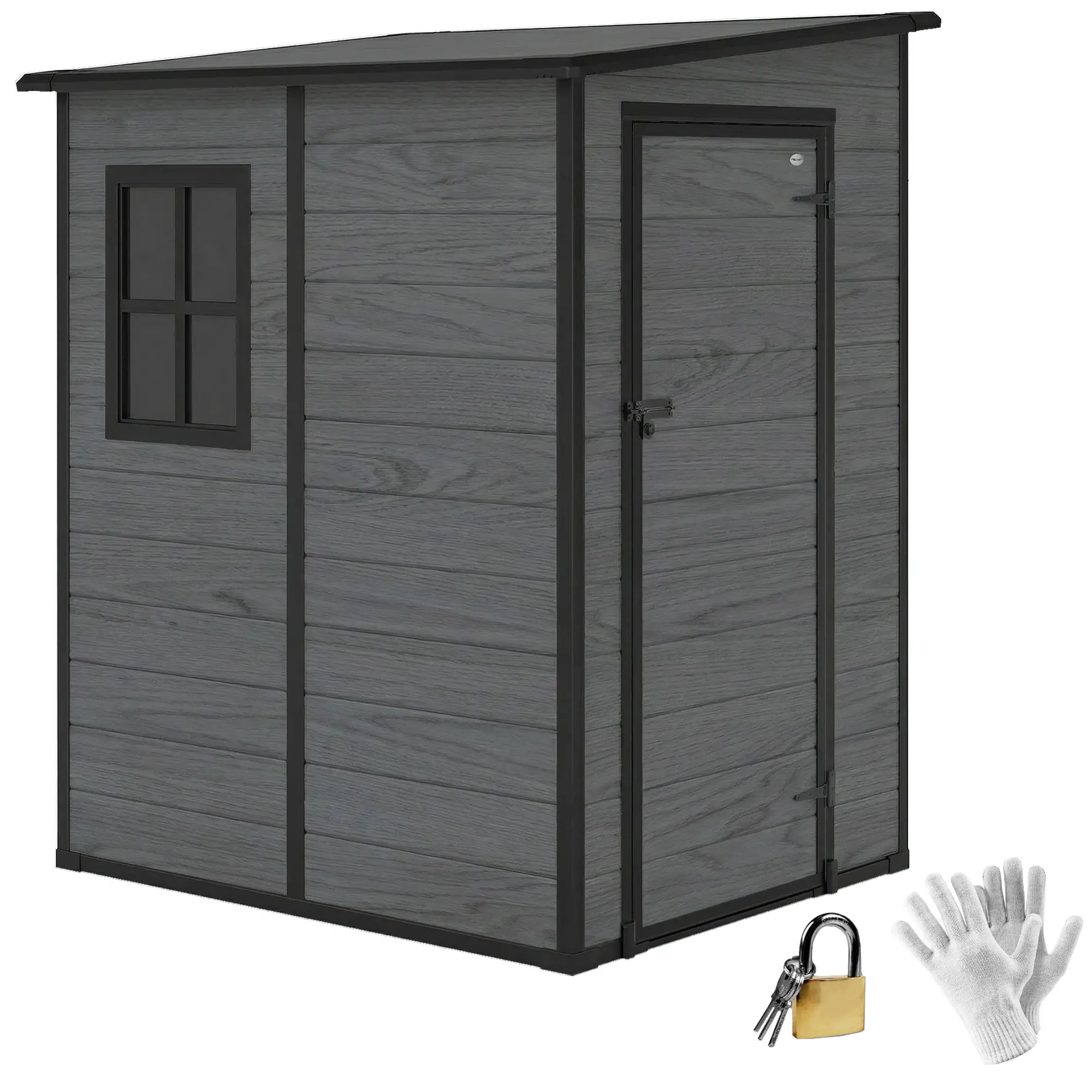 4'x5' Garden Storage Shed, Lean To Tool House, Lockable, Window, Vent Sheds at Gallery Canada