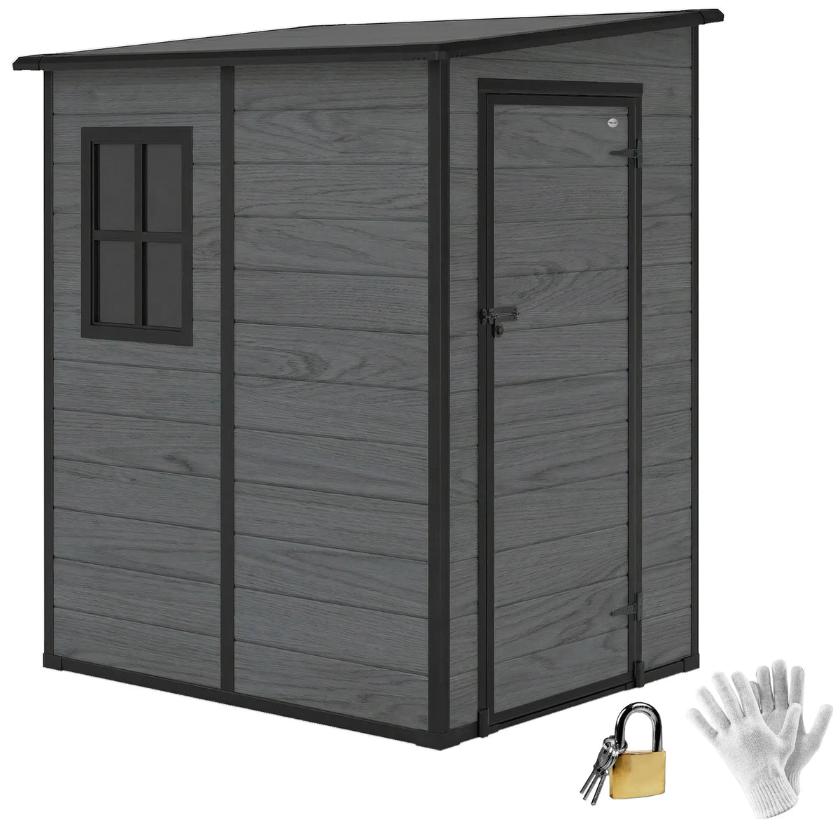 4'x5' Garden Storage Shed, Lean To Tool House, Lockable, Window, Vent Sheds at Gallery Canada